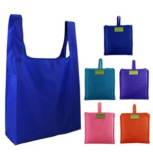 Reusable Grocery Bags Set of 5, Grocery Tote Foldable into Attached Pouch, Ripstop Polyester Reusable Shopping Bags, Washable, Durable and Lightweight (Royal,Purple,Pink,Orange,Teal)
