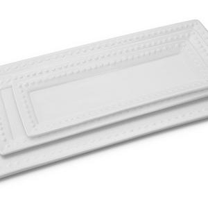 Kovot - KOVOT Ceramic Rectangular Platter Set | 3 Piece Porcelain Platter Set Includes (1) Large, (1) Medium, (1) Small