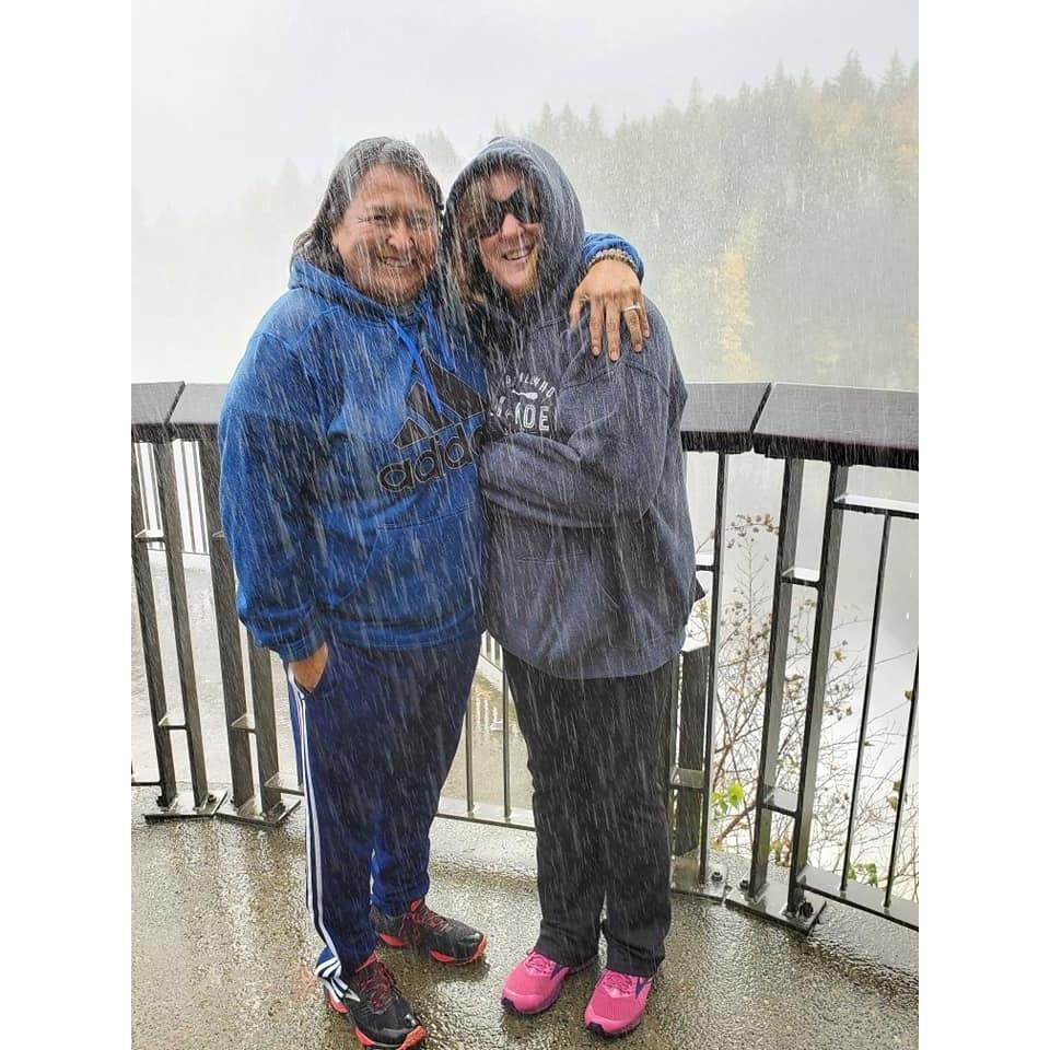 Us at Snoqualmie Falls.  Snoqualmie, WA