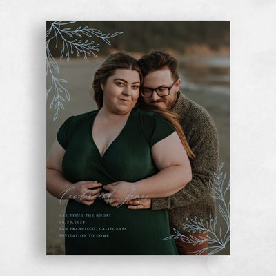 Dusty Blue Wedding Save the Date - Bellevue Photo