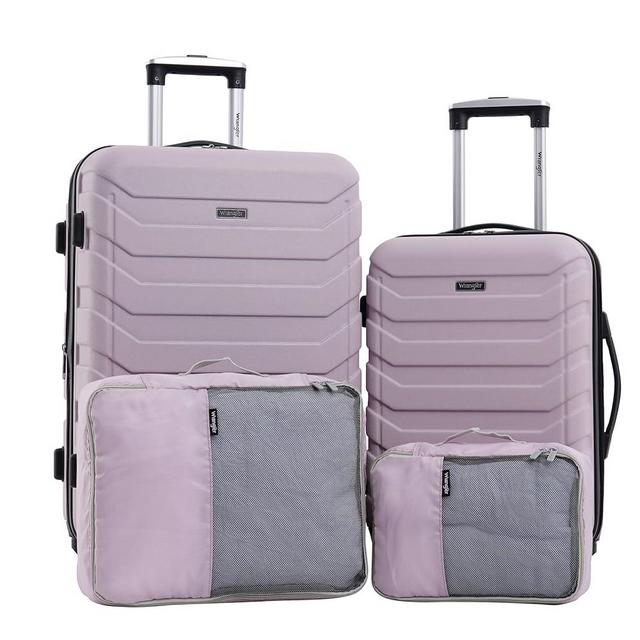 Wrangler Miami Luggage & Packing Cubes, Burnished Lilac, 4 Piece Set