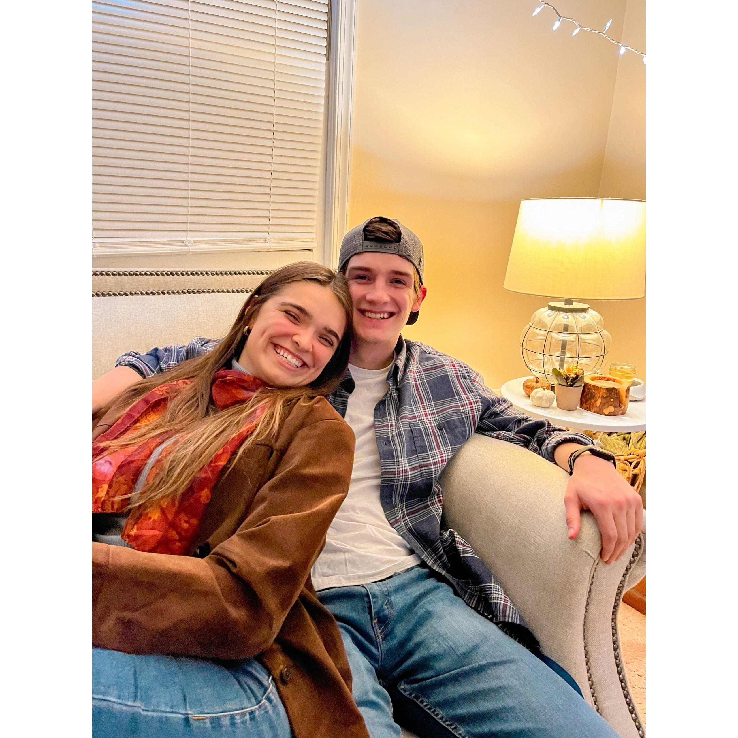 Dressed up as Loralai and Luke from Gilmore Girls for Halloween