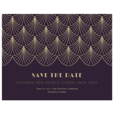 Plum, Purple Wedding Digital Save the Date - Baker Fan