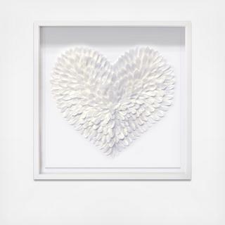 Framed Heart Feather Art