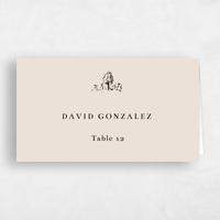 White Wedding Place Card - Rue