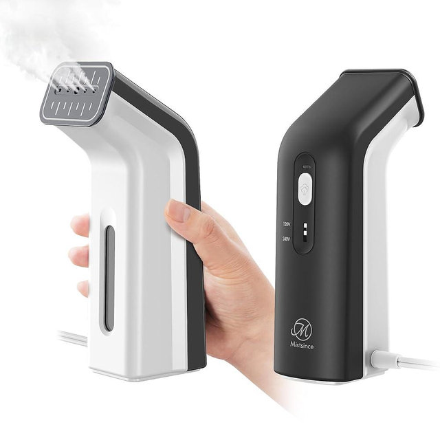 Mini Travel Steamer for Clothes,110-240V Portable Dual Voltage Steamer & Iron 2 In 1,Integrated 170ml Tank 25s Fast Heat,1.2lbs Travel Size Fabric Iron,Handheld Steaming Wrinkles Remover For Garments