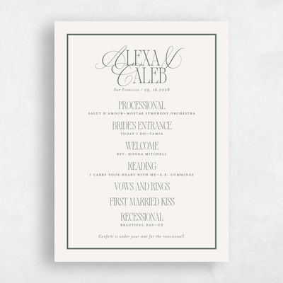 Multi-Colored Wedding Program - Orable