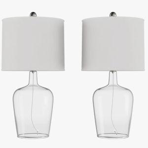 Highland Dunes 26" Glass Cloche Table Lamps – Set of 2 Modern Farmhouse Accent Desk Lamp Lights with LED Bulbs – Home Décor for Bedroom, Living Room, or Office (Set of 2)