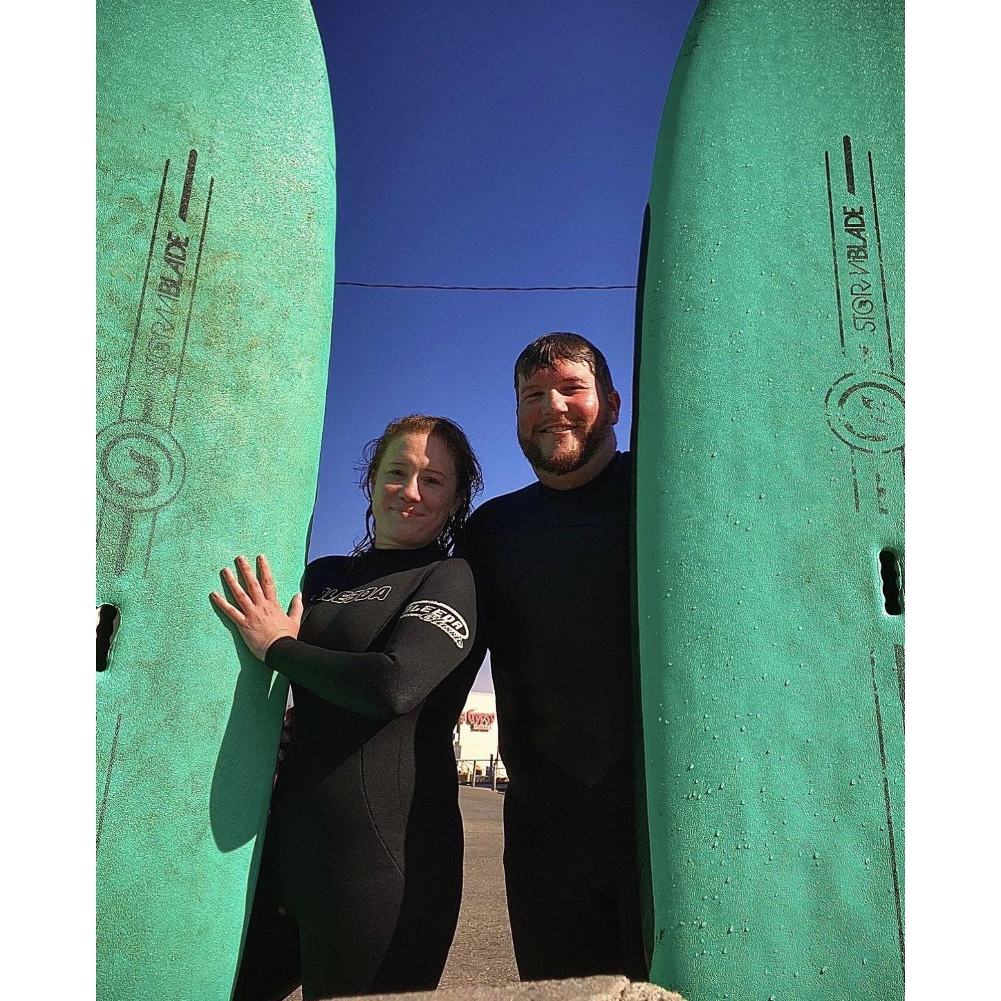 First experience surfing (For Ben)