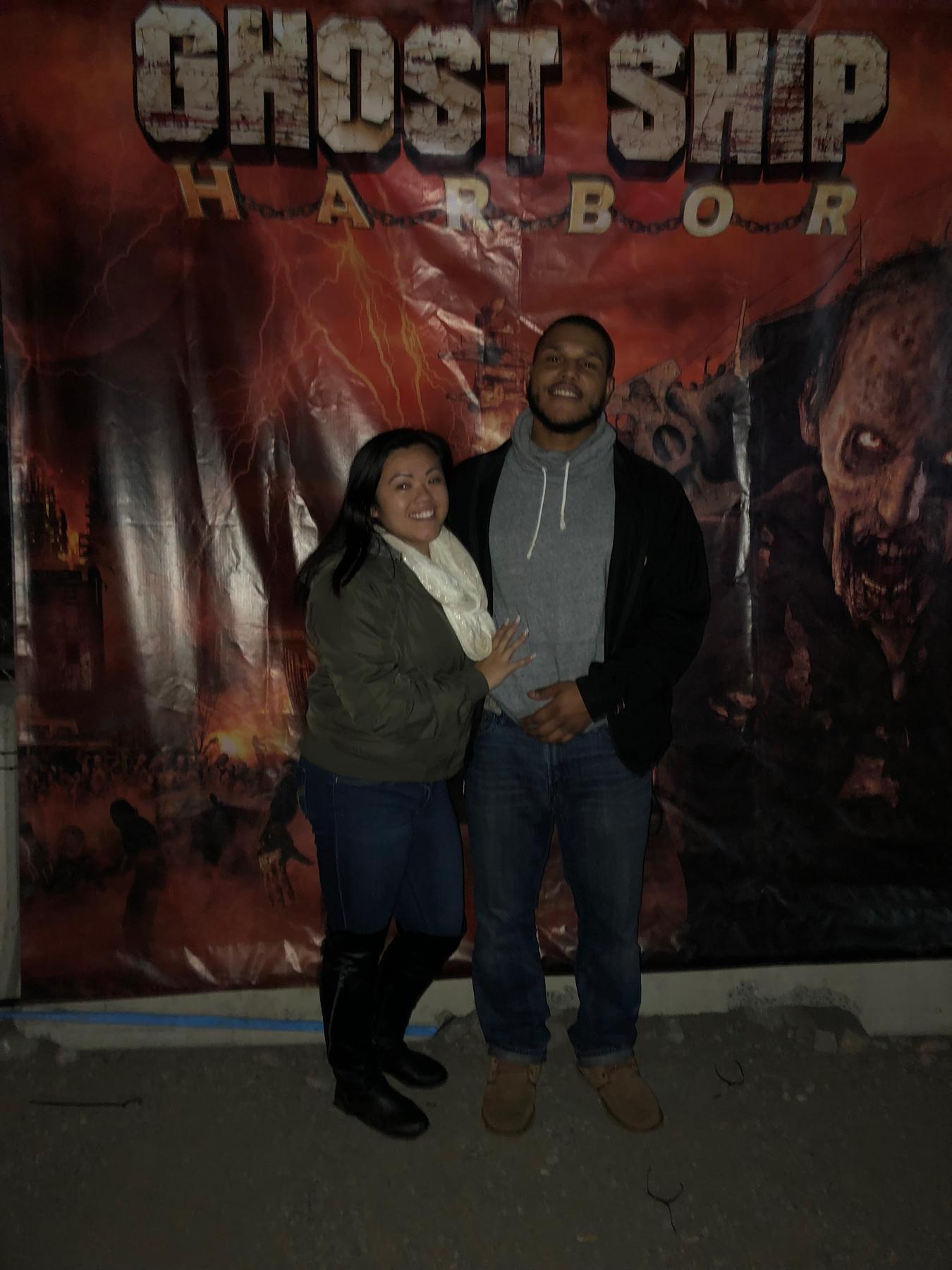 Our first Halloween haunted house attraction together.