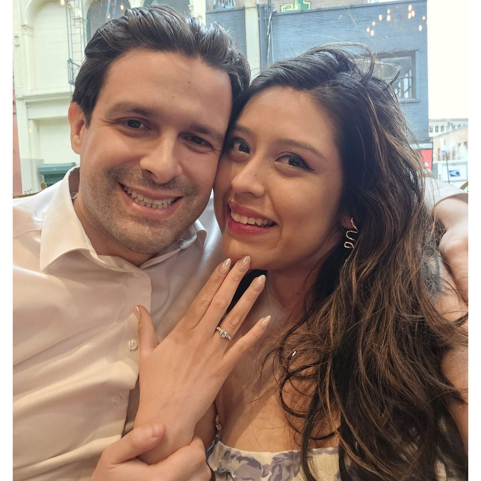 first engaged selfie, taken the day Adam popped the question