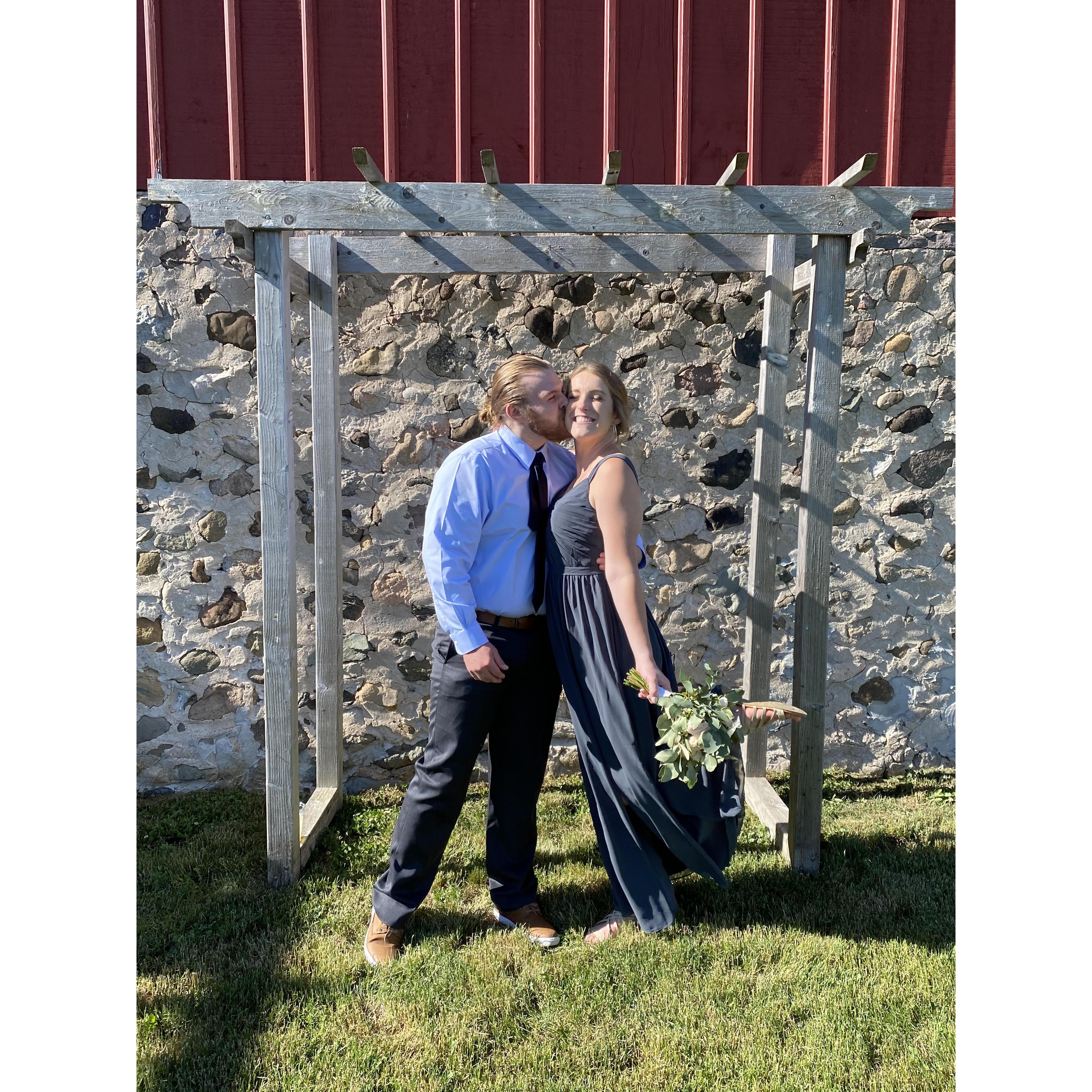 May 2021 - The first of many weddings attended together as a couple.
