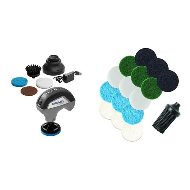 Dremel Versa Cleaning Tool- Grout Brush & Bathtub Cleaner- Power Scrubber for Tile, Pans, Stoves, Tubs, Sinks Auto, & Grills- PC10-02 & PC500 Versa Mega Accessory Kit - 16 pcs