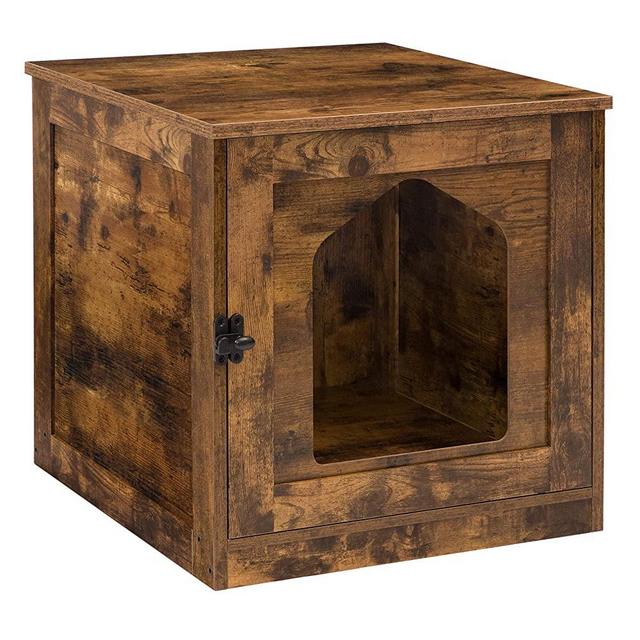 HOOBRO Cat Litter Box Enclosure, Enclosed Cat House Side Table, Hidden Cat Washroom with Door, Enlarged Cat Litter Cabinet for Fat Orange Cat in Living Room Bedroom, Rustic Brown BF01MW01