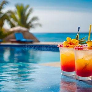Pool Side Tropical Drinks