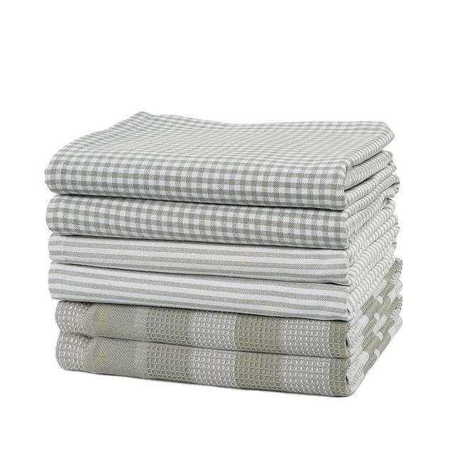 Casa Platino 6 Pack Dish Towels for Kitchen Drying- 18"x28", Highly Durable Kitchen Dish Towels, Soft & Absorbent Hand Towels for Kitchen, Premium Kitchen Towels Set, Perfect for Cooking - Slate Grey