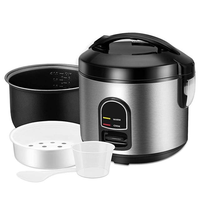 Rice Cooker, One-Touch Control,Small 5-cup Uncooked Rice Cooker Food Steamer with Removable Nonstick Pot, Steamer Basket and Keep Warm Function