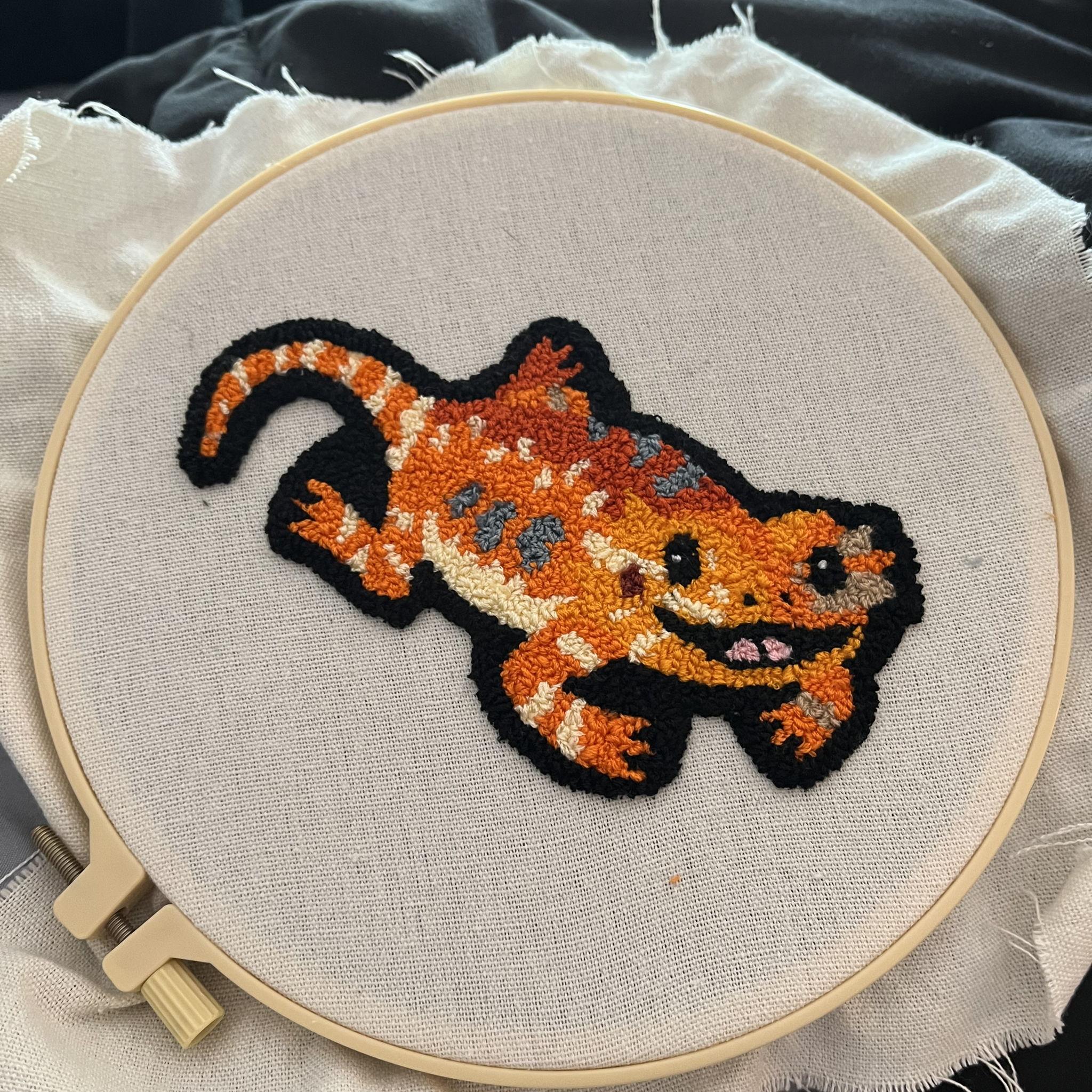 Kyle's embroidery of our baby Donut!