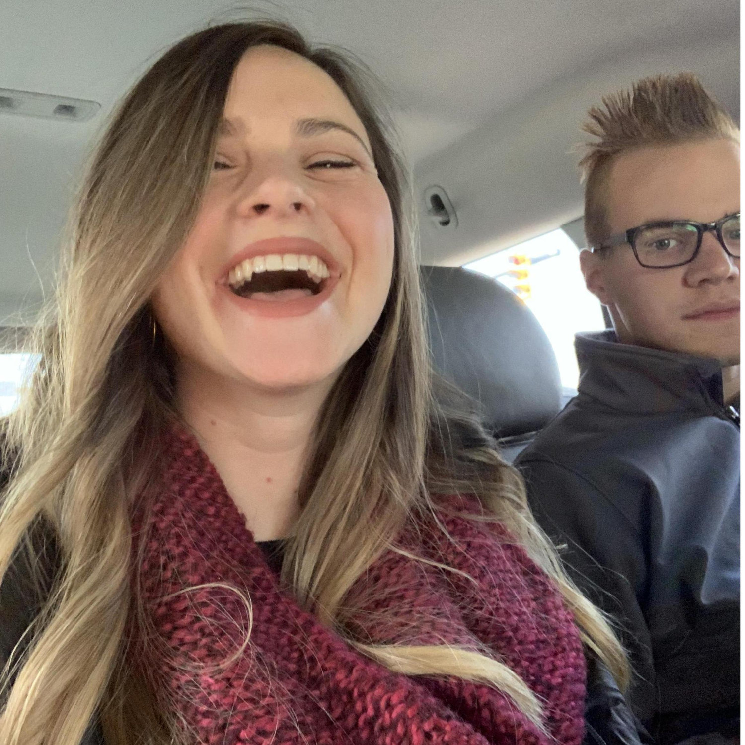 MC laughing at her own joke... Phil isn't amused!