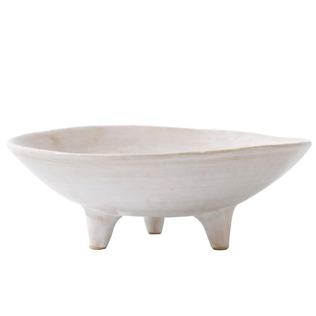 CM CHIC MONDAY 6" Small Decorative Bowl, Multi-Purpose Decorative Bowls for Keys, Candy and Home Decor, Ceramic Bowl （Retro White）