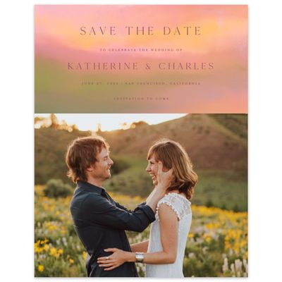 Blush, Pink Wedding Digital Save the Date - Highland Photo