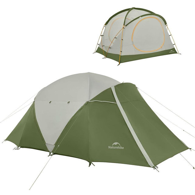Naturehike Kota 4 Person Tent, Double-Wall Waterproof 4 Person Camping Tent, Height 74.8inch Large Tall 4 Person Tents for Family Car Camping(Green)
