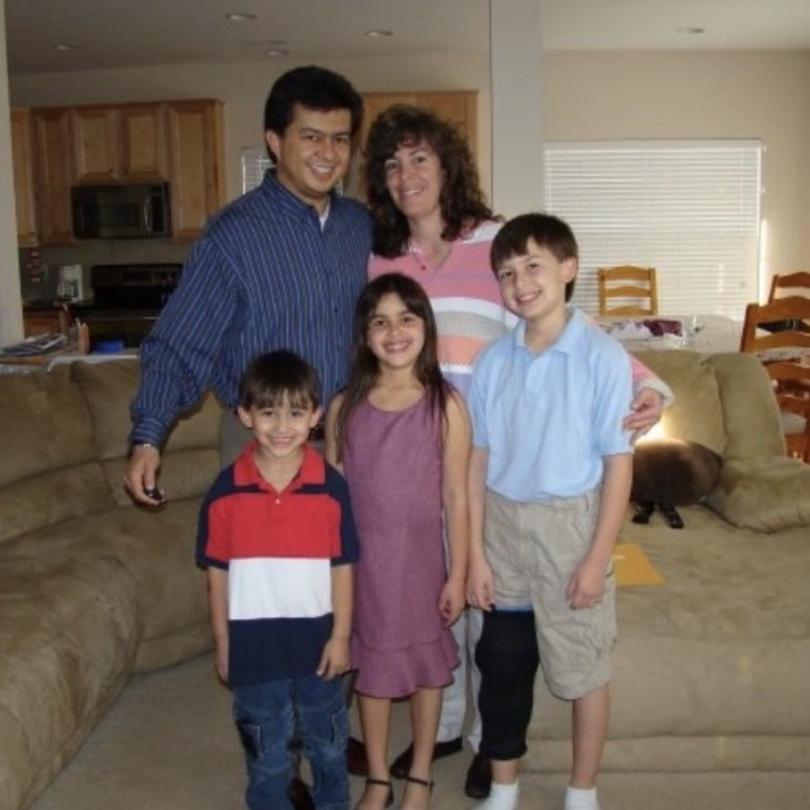 The groom and his family when they moved to NC