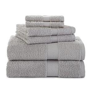Martex® 6-Piece Ringspun Cotton Towel Set in Silver