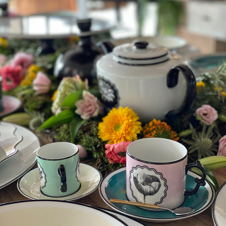 Vista Alegre, Christian Lacroix - Herbariae Tea Cup & Saucer, Set