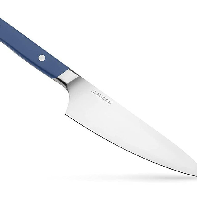 Misen Short Chef Knife - 6.8 Inch Professional Kitchen Knife - High Carbon Steel Ultra Sharp Chef's Knife, Blue
