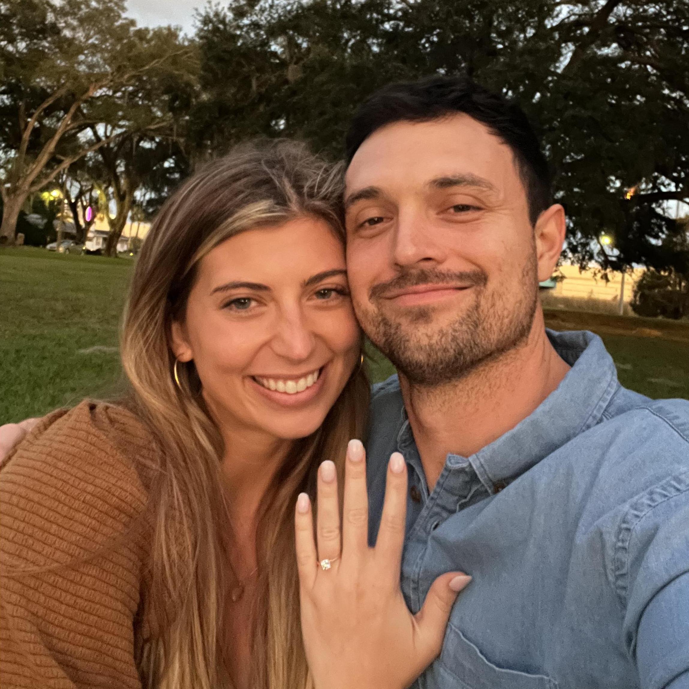 We had some time to sit in a park by ourselves after getting engaged. This picture is when it finally set in!