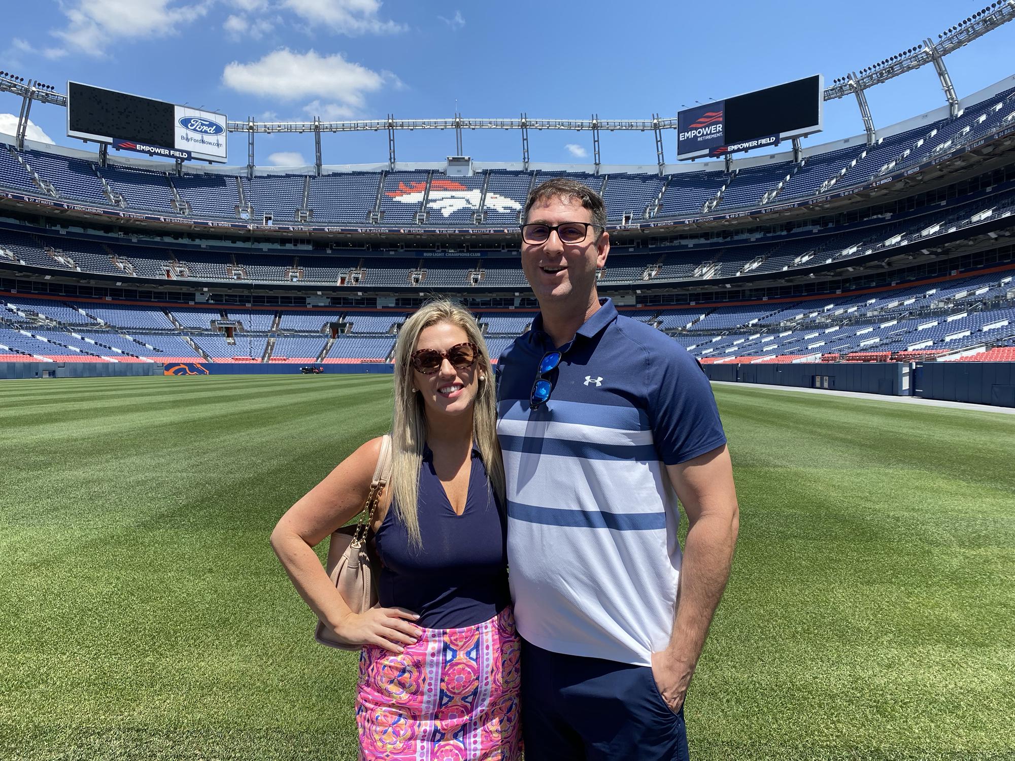 Christina winning "best girlfriend ever" for arranging a tour of the Denver Broncos stadium for Enayat.