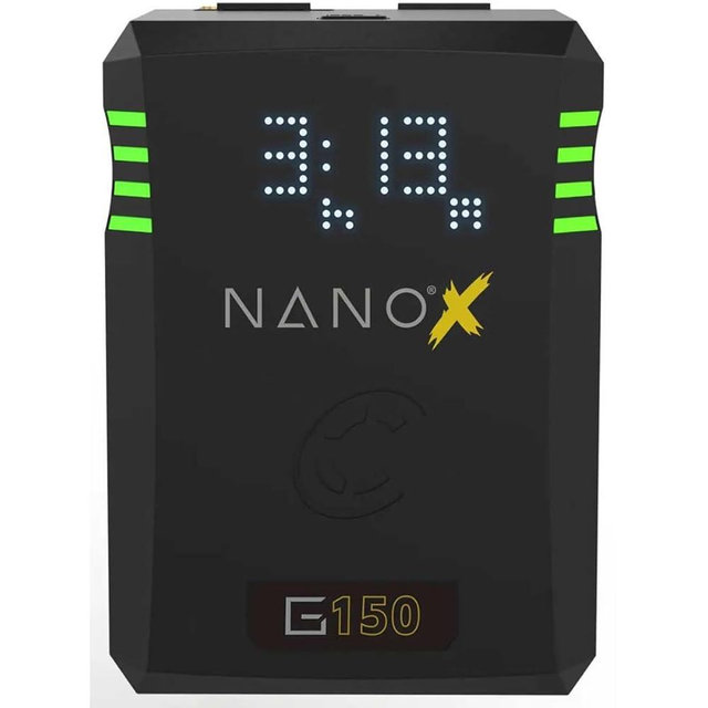 CoreSWX LLC Core NANOG150X, 150wh Micro Sized Gold-Mount Smart Battery Pack, 14.8v 6.6Ah. 10A Draw with EmLED® Fuel Gauge, USBCPD and Ptap