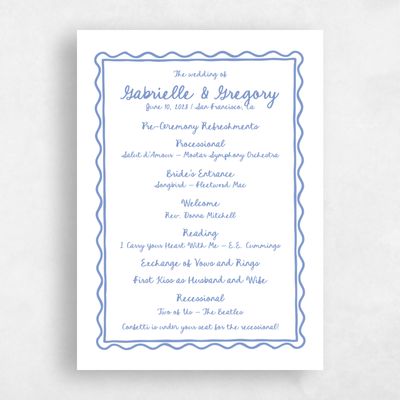 Blue Wedding Program - Nyssa