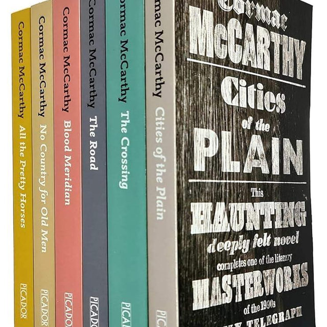 Cormac McCarthy Collection 6 Books Set (Cities of the Plain, The Crossing, The Road, Blood Meridian, No Country for Old Men, All the Pretty Horses)