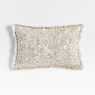 Geo Fringe Organic Cotton Throw Pillow Cover