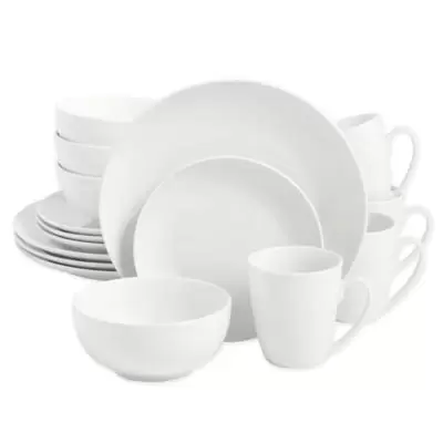 SALT™ Round Coupe 16-Piece Dinnerware Set in White