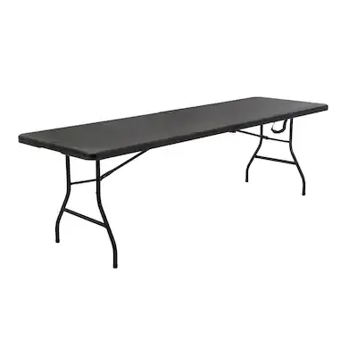 Cosco  2.6-ft x 8-ft Indoor Rectangle Resin Black Folding Banquet Table