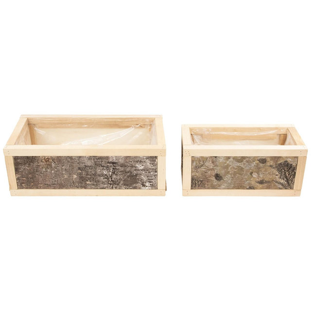 Northlight Rustic Wooden Storage Boxes - 15.5" - Set of 2