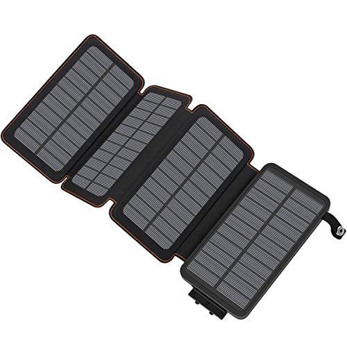 Solar Charger 25000mAh, Hiluckey Portable Power Bank with Dual USB Ports Waterproof Battery Charger for Smartphones and Tablets