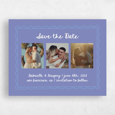 Dark Lavender, Purple Wedding Save the Date - Nyssa Multiphoto