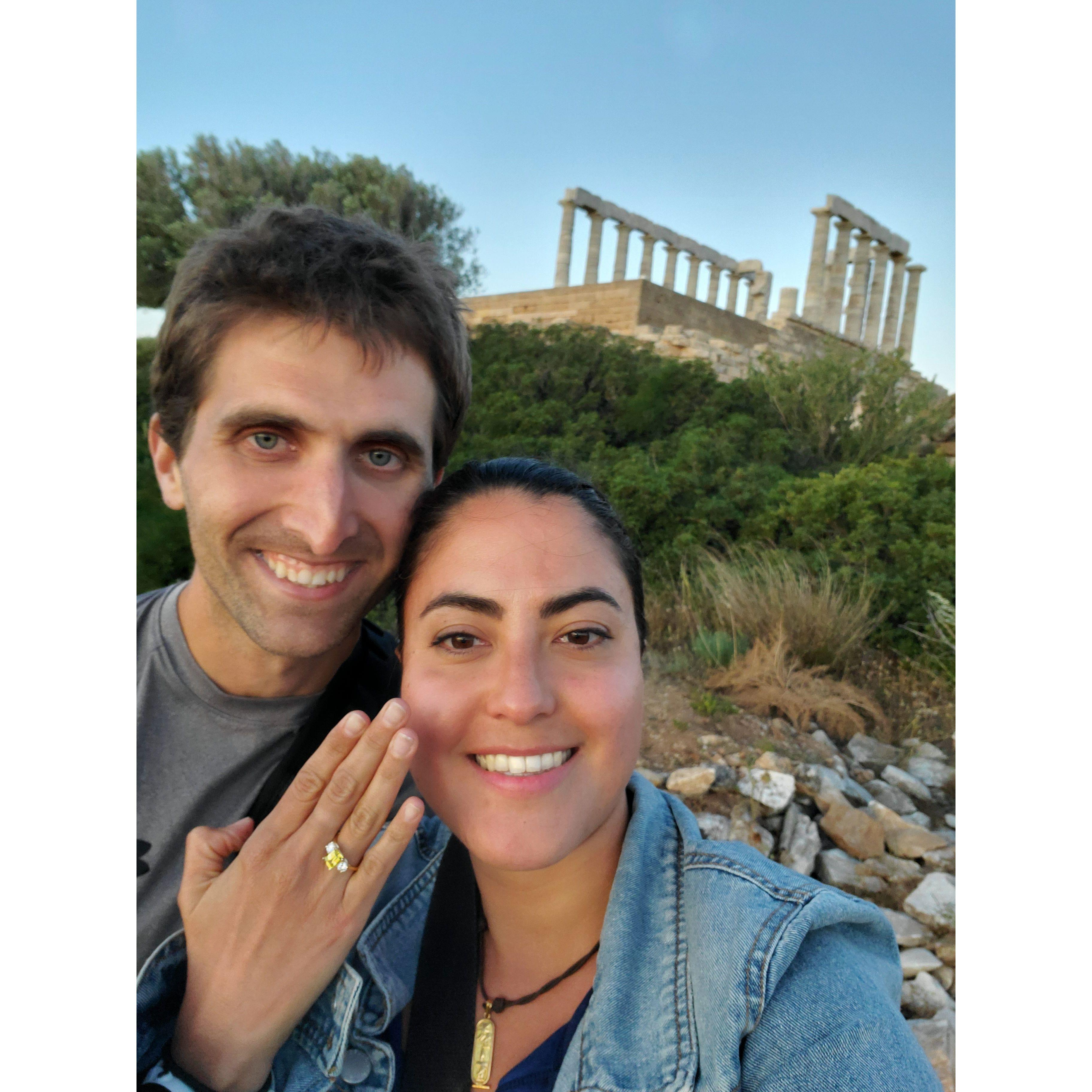 Just minutes after Kyle proposed in Greece!