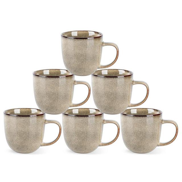 AmorArc 12oz Coffee Mugs, Ceramic Coffee Mugs set of 6 for Man, Woman, Dad, Mom, Modern Coffee Mugs with handle for Latte/Cappuccino/Milk/Cocoa. Dishwasher&Microwave Safe