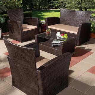 Verlin 4-Piece Outdoor Patio Lounge Set