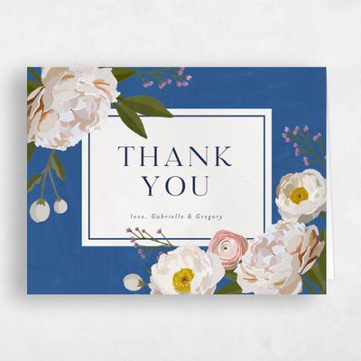 Dusty Cobalt, Blue Wedding Thank You - Verano Landscape