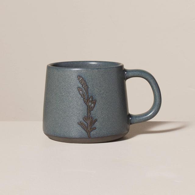 11oz Stoneware Wheat Stem Mug Blue - Hearth & Hand™ with Magnolia