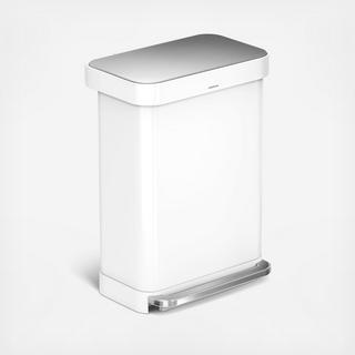 Large Stainless Steel Rectangular Step Can with Liner Pocket