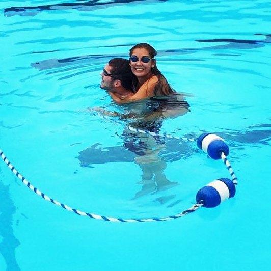 Our first picture together in our favorite body of water!