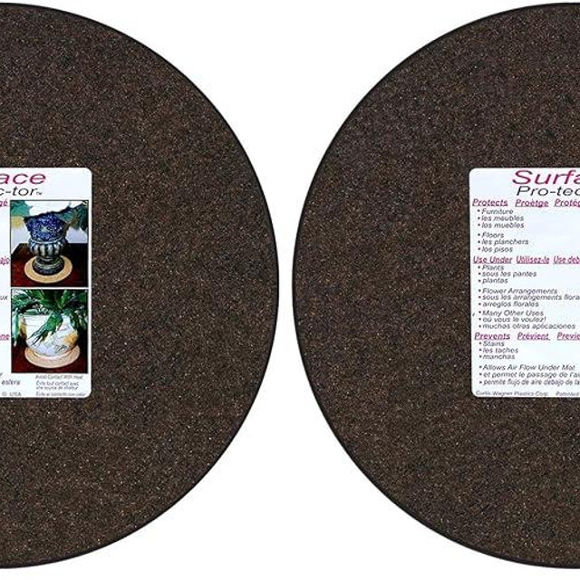 CWP MA-1400 Synthetic Fabric Plant Mat, 14-Inch, Charcoal/Walnut Brown (Packaging Label May Vary) (Pack of 2)