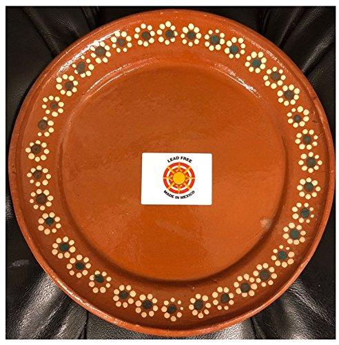 always-quality Set of 4 Made in Mexico 24cm 9.5" Grande Large Mexican Dinner/Salad Clay Barro Plates